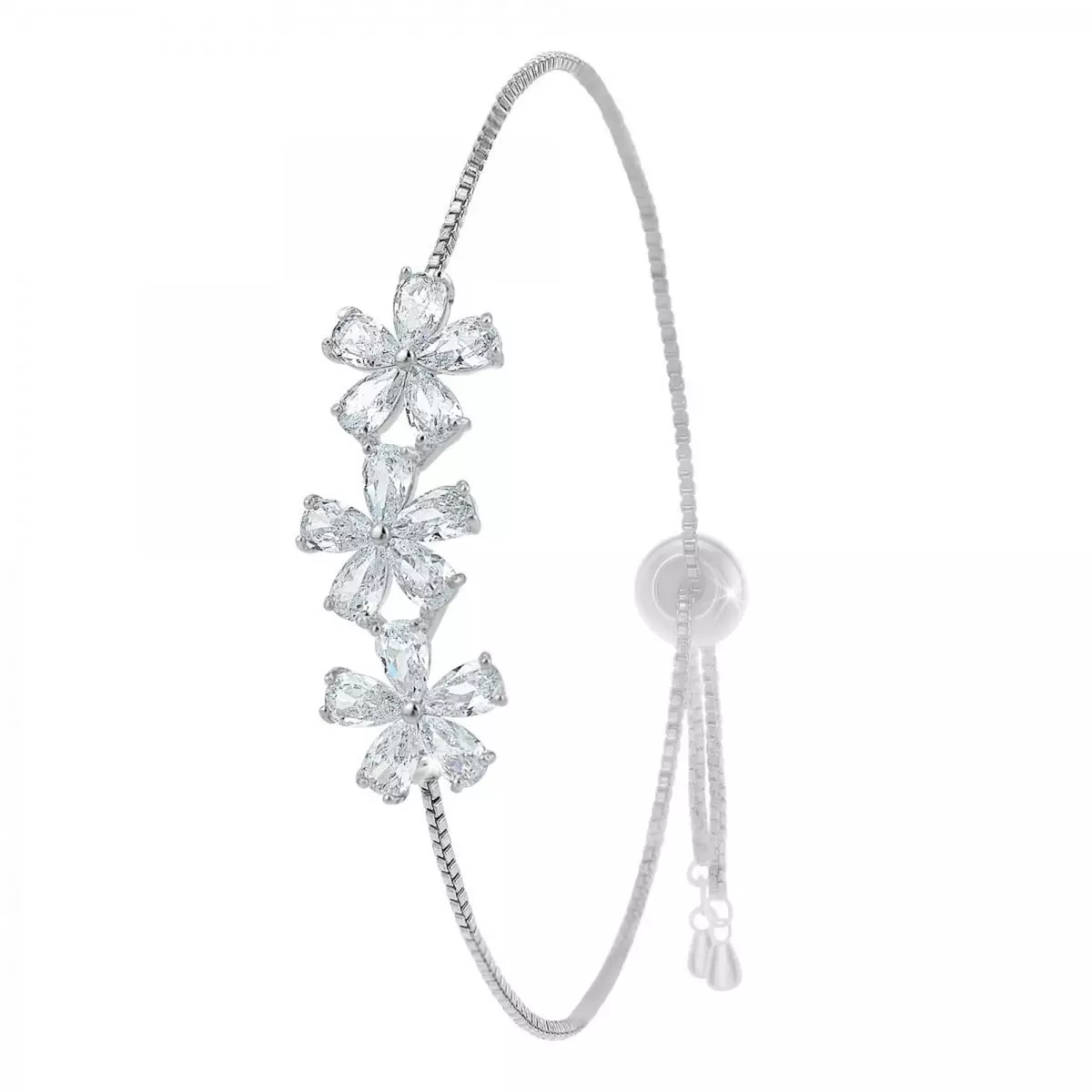 SC CRYSTAL Bracelet fleurs par SC Crystal orné de Zirconium