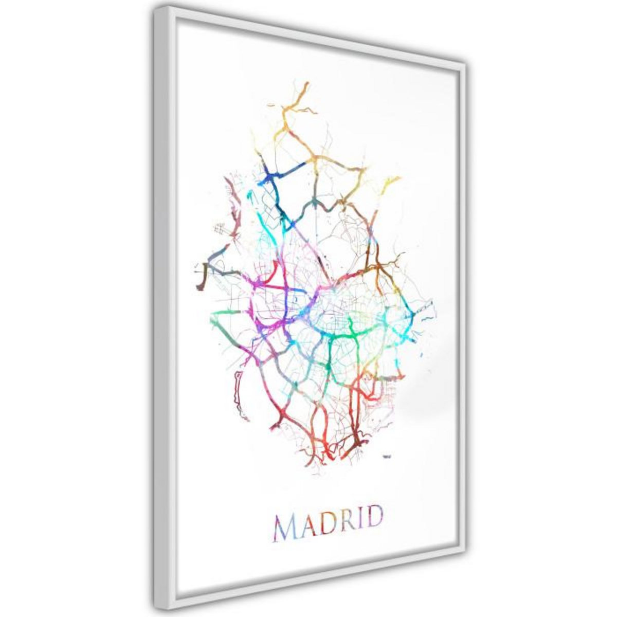 Paris Prix Affiche Murale Encadrée  City Map Madrid Colour