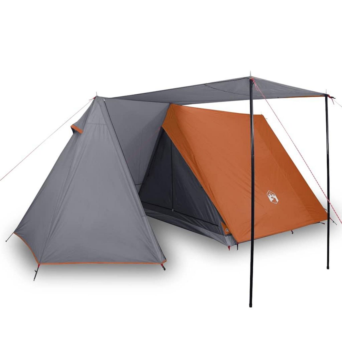 VIDAXL Tente de camping 3 personnes gris et orange impermeable