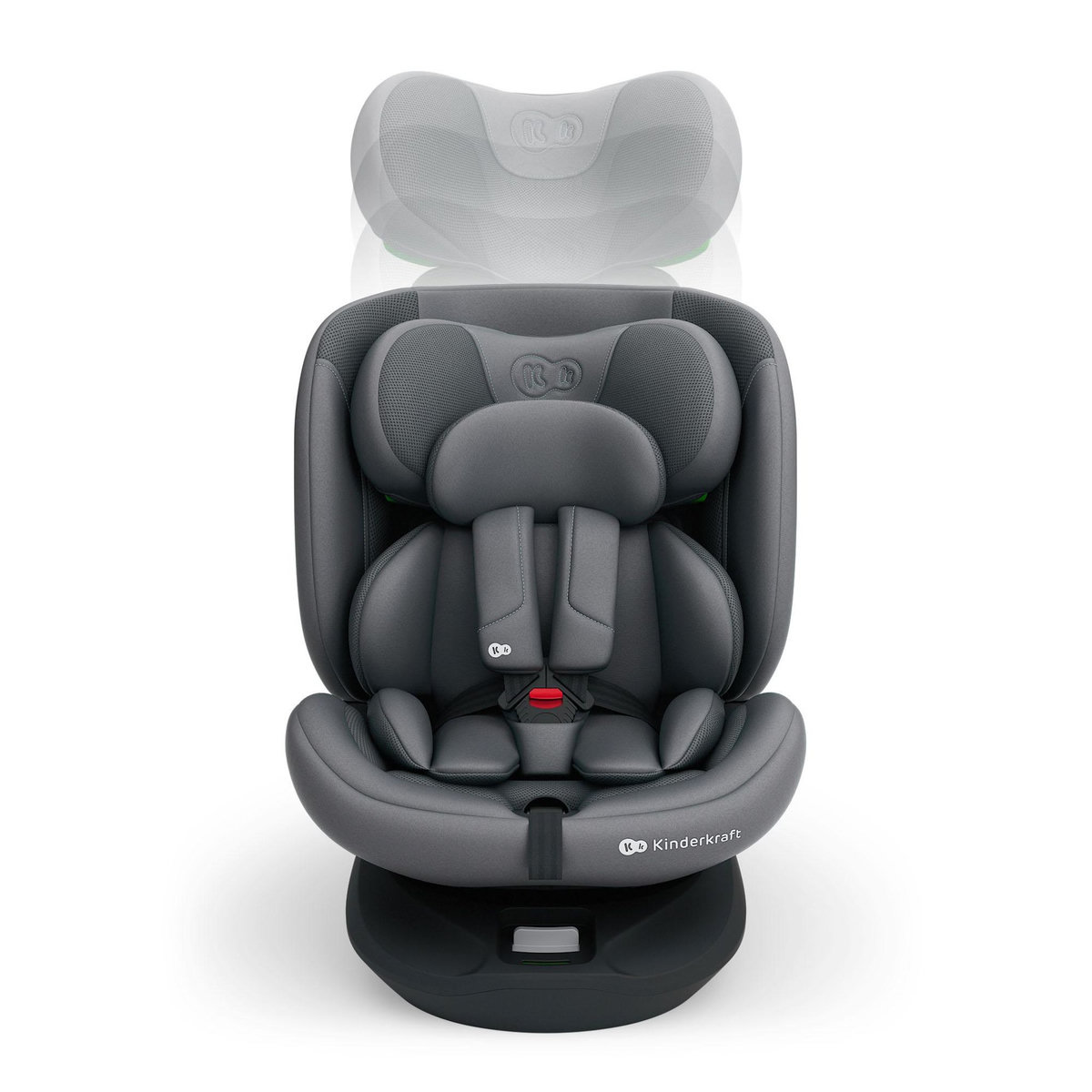 KINDERKRAFT Kinderkraft I-360 2 PLUS, siège auto 4 en 1, 40-150 cm, installation ISOFIX facile, 5 positions d'assise, de 0 à 36 kg, EASY SPIN 360° pour un chargement et un déchargement faciles, Gris