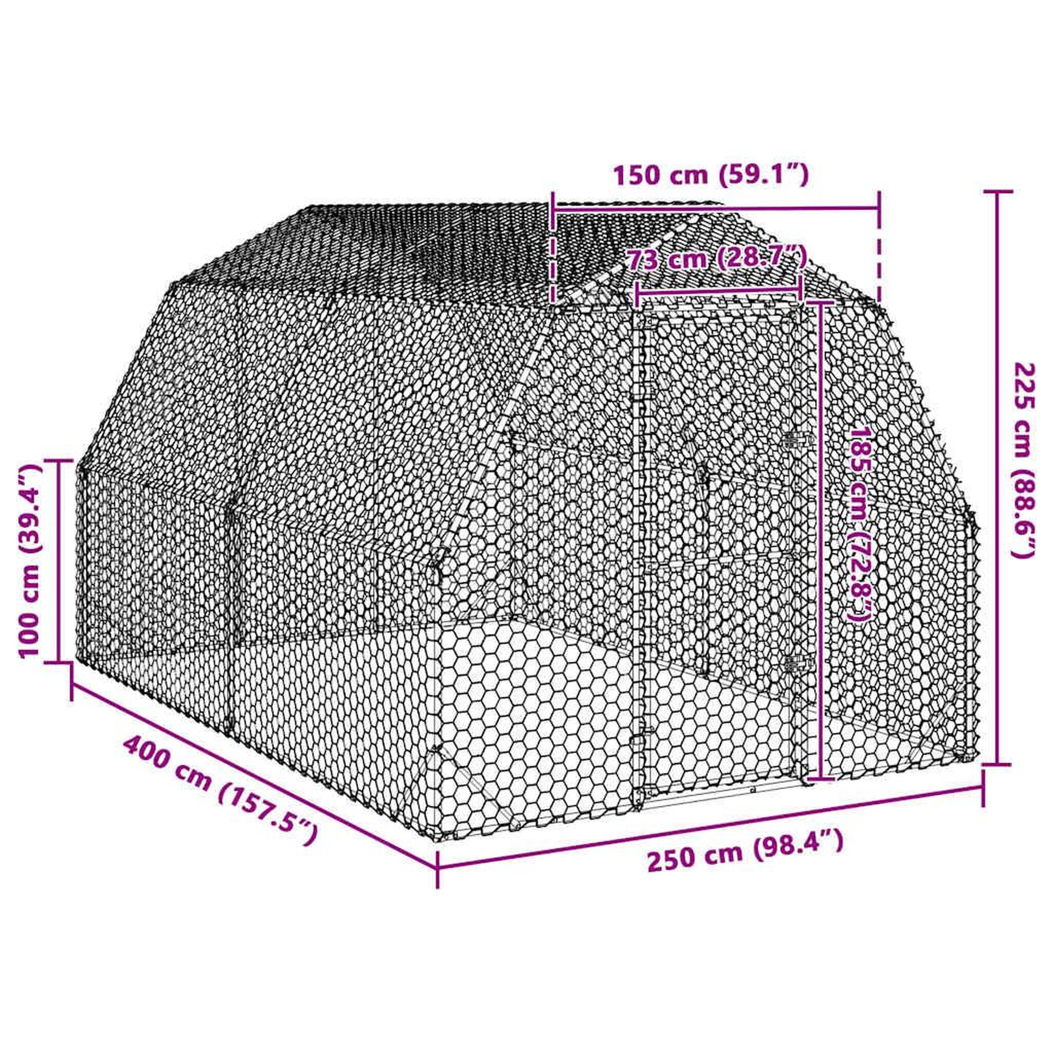 Voir la diapositive 6 : VIDAXL Poulailler 2,5x4x2,25 m acier galvanise