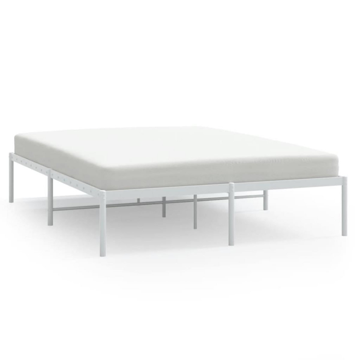 VIDAXL Cadre de lit metal sans matelas blanc 140x200 cm