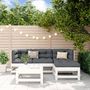 Voir la diapositive 1 : VIDAXL Salon de jardin 5 pcs blanc bois massif de pin