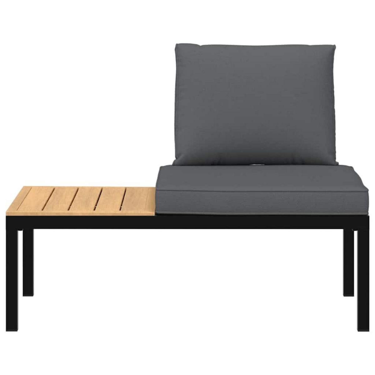 VIDAXL Banc de jardin avec coussins noir aluminium