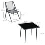 Voir la diapositive 3 : OUTSUNNY Ensemble salon de jardin design Acapulco 4 places 5 pièces noir alu gris