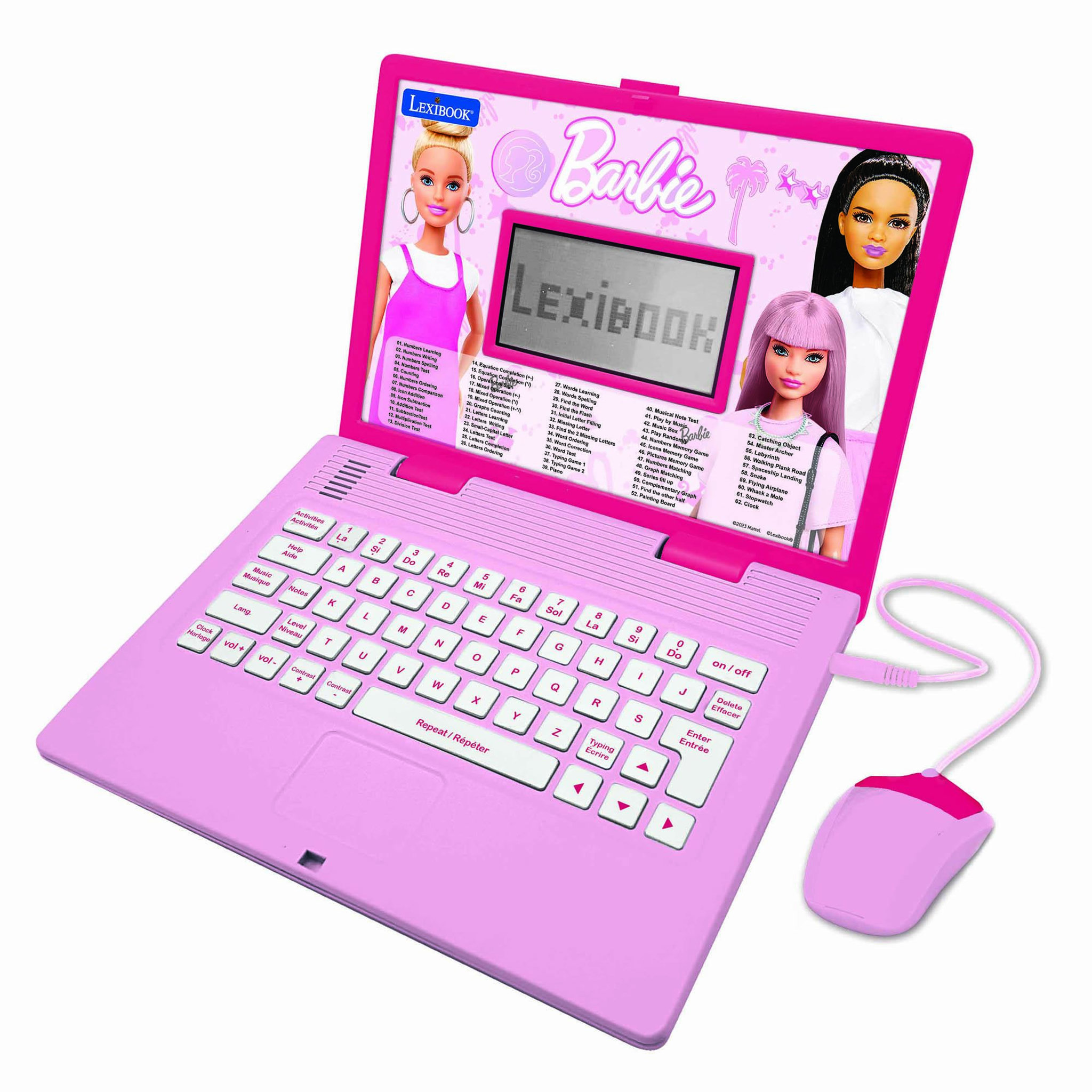 Voir la diapositive 1 : Lexibook Ordinateur portable éducatif bilingue Barbie (FR/EN)