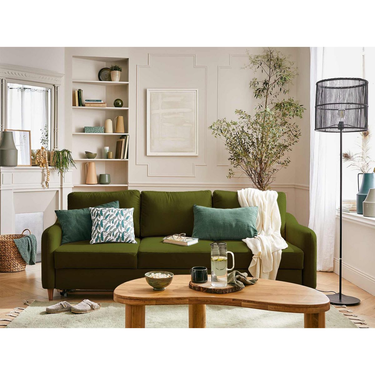 LISA DESIGN Will - canapé 3 places - convertible - en tissu