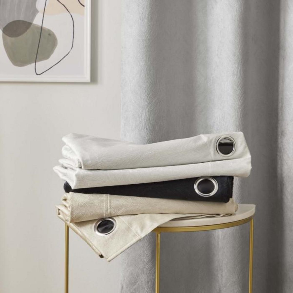 Paris Prix Rideau Occultant Velours  Shadow  140x260cm Gris Perle