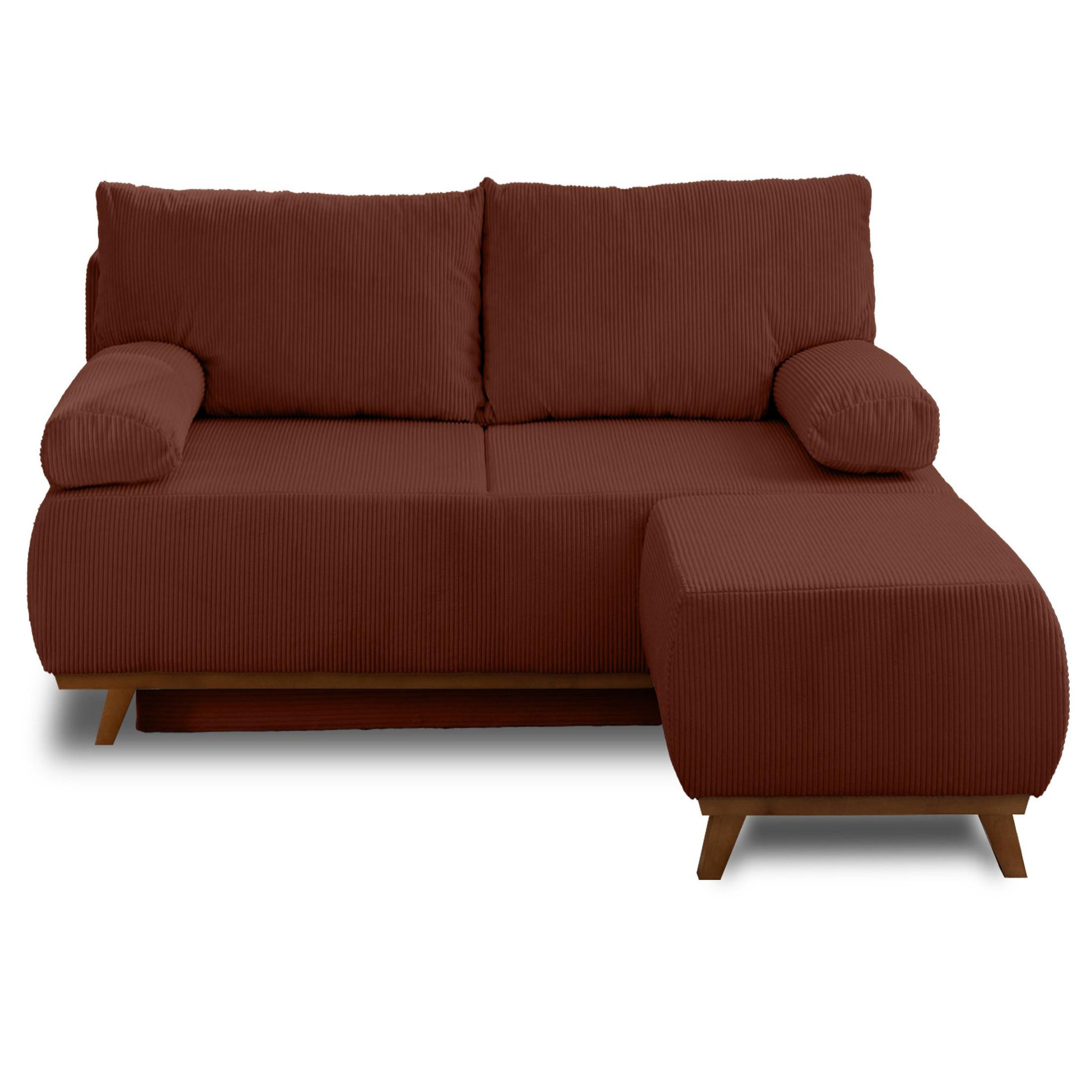 Voir la diapositive 1 : BEST MOBILIER Cristal - canapé 3 places - convertible avec coffre et pouf - en velours côtelé