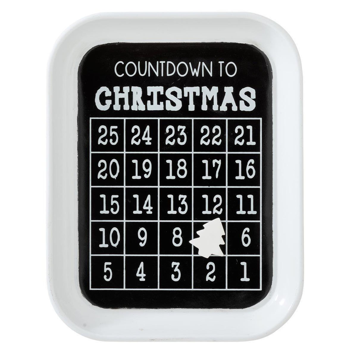 Paris Prix Calendrier de Noël  Décembre  41cm Blanc & Noir