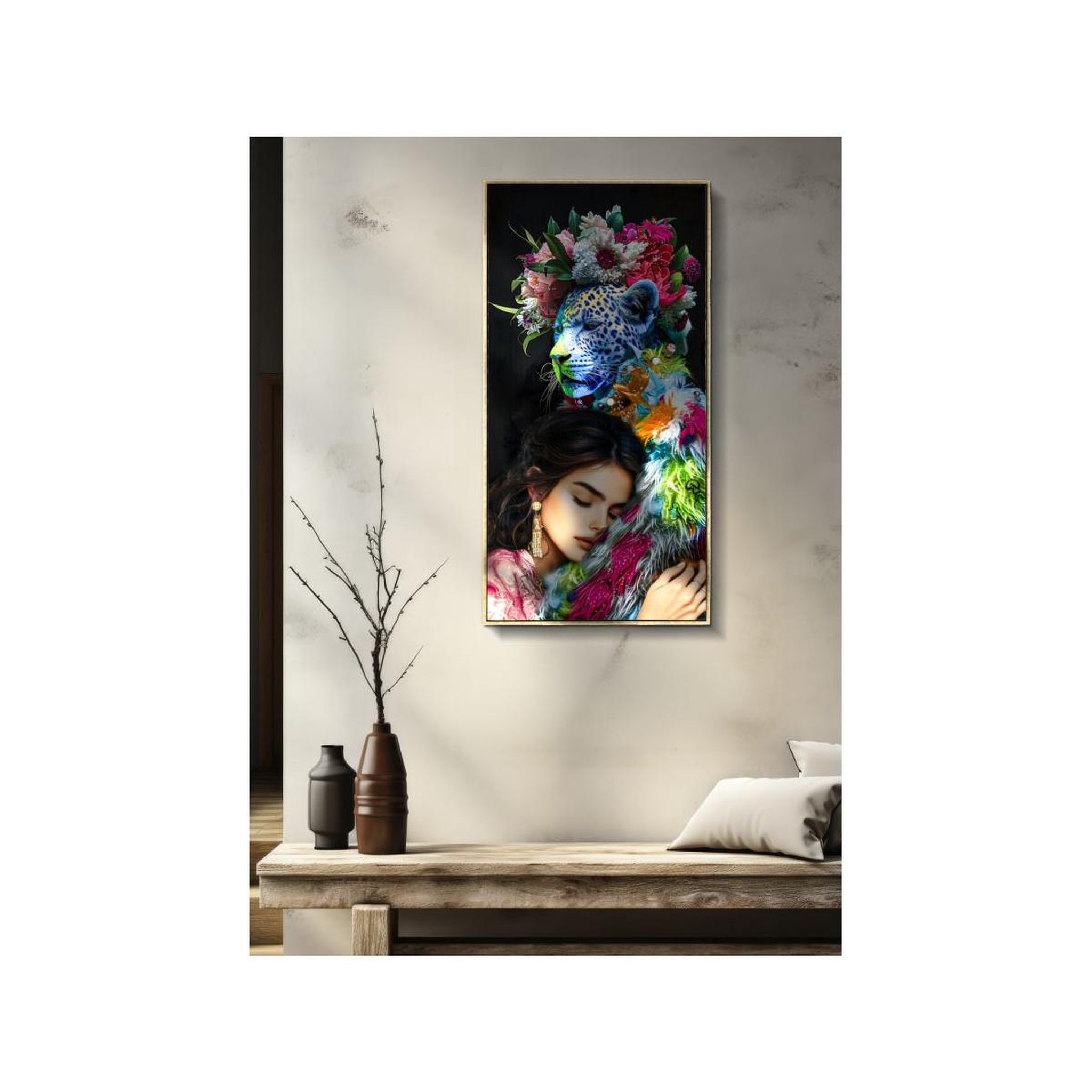 Voir la diapositive 6 : Paris Prix Tableau peinture  moira ii  52x102cm multicolore