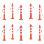 VIDAXL Bornes de controle du trafic 10 pcs avec chaîne 75 cm PE