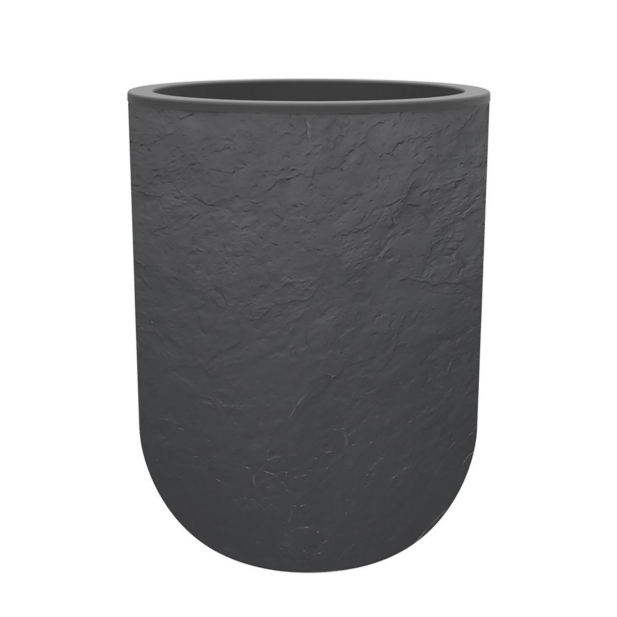 Eda Pot de fleurs rond en plastique Volcania UP anthracite - Ø 50 cm - Eda