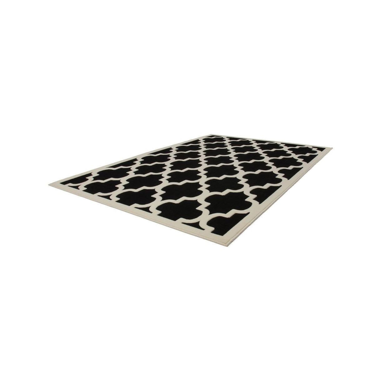 Paris Prix Tapis Vintage à Poils Courts  Manolya  Noir