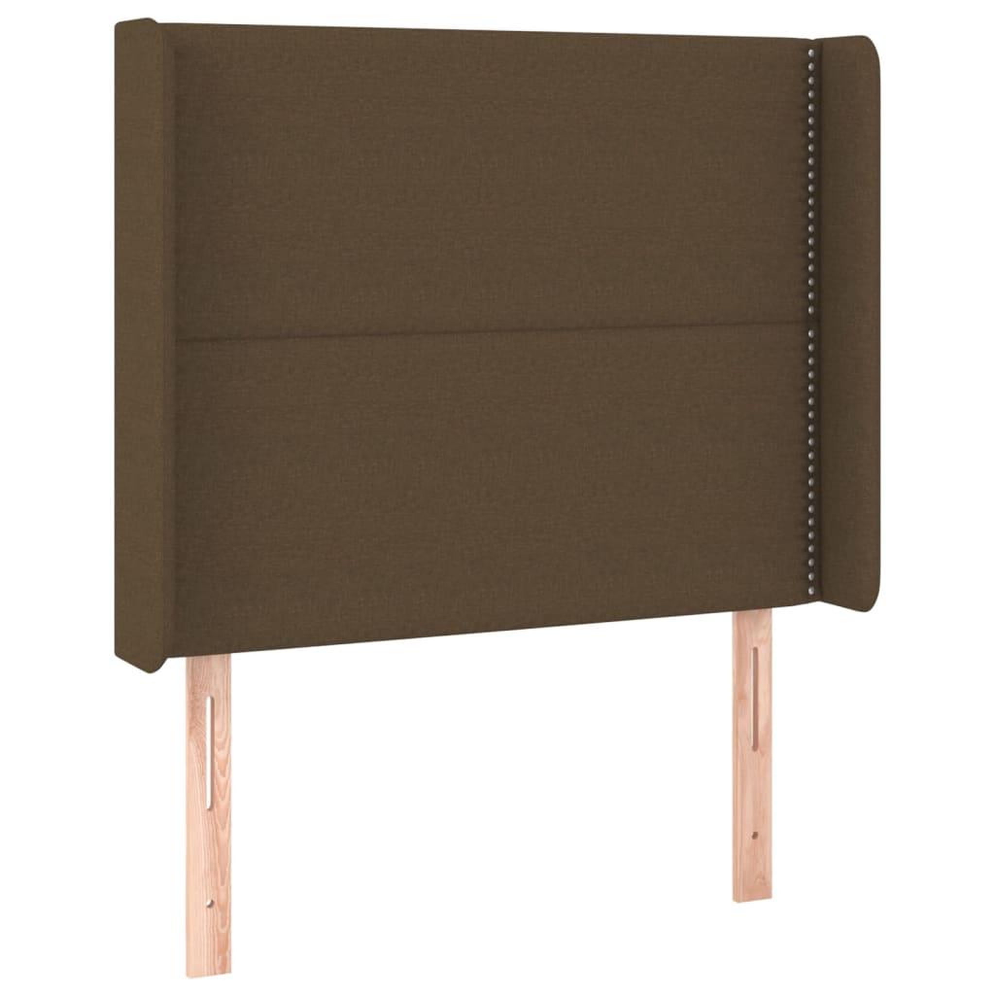 Voir la diapositive 2 : VIDAXL Tete de lit avec oreilles Marron fonce 103x16x118/128 cm Tissu