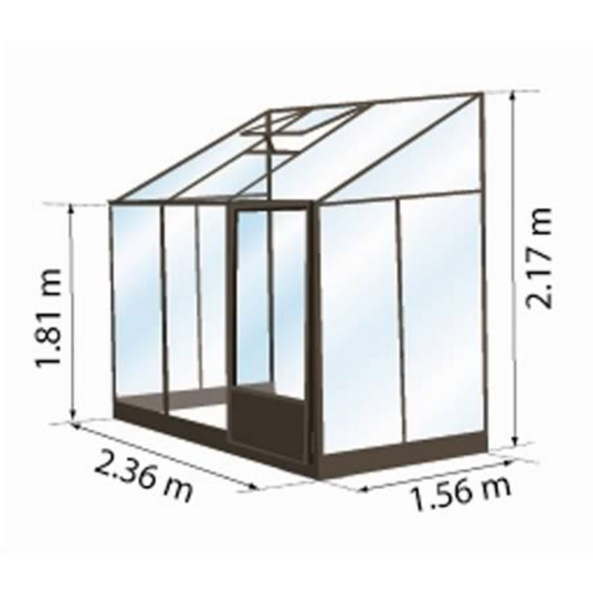 Serre jardin adossée 3,7m²