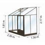 Voir la diapositive 2 : Serre jardin adossée 3,7m²
