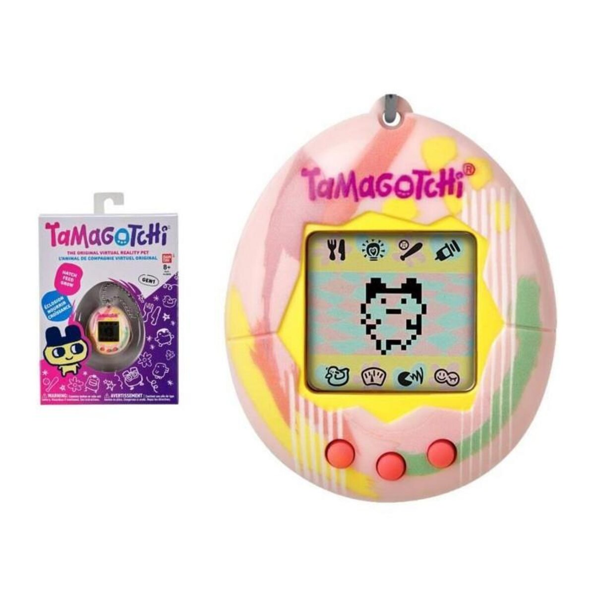BANDAI Bandai - Tamagotchi - Tamagotchi original - Art Style - Animal électronique virtuel avec écran, 3 boutons et jeux - 42883