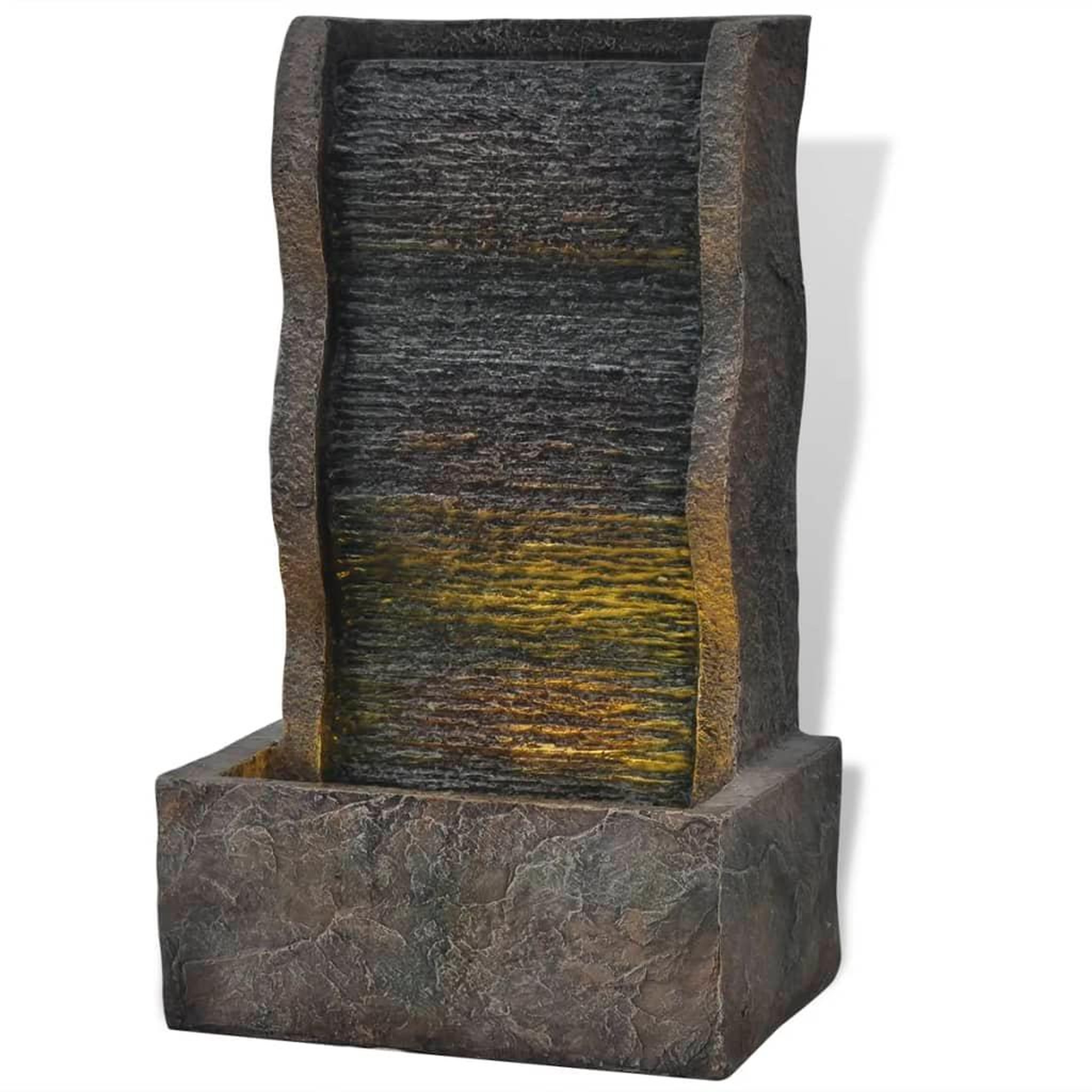 VIDAXL Fontaine d'interieur avec lampe LED Polyresine