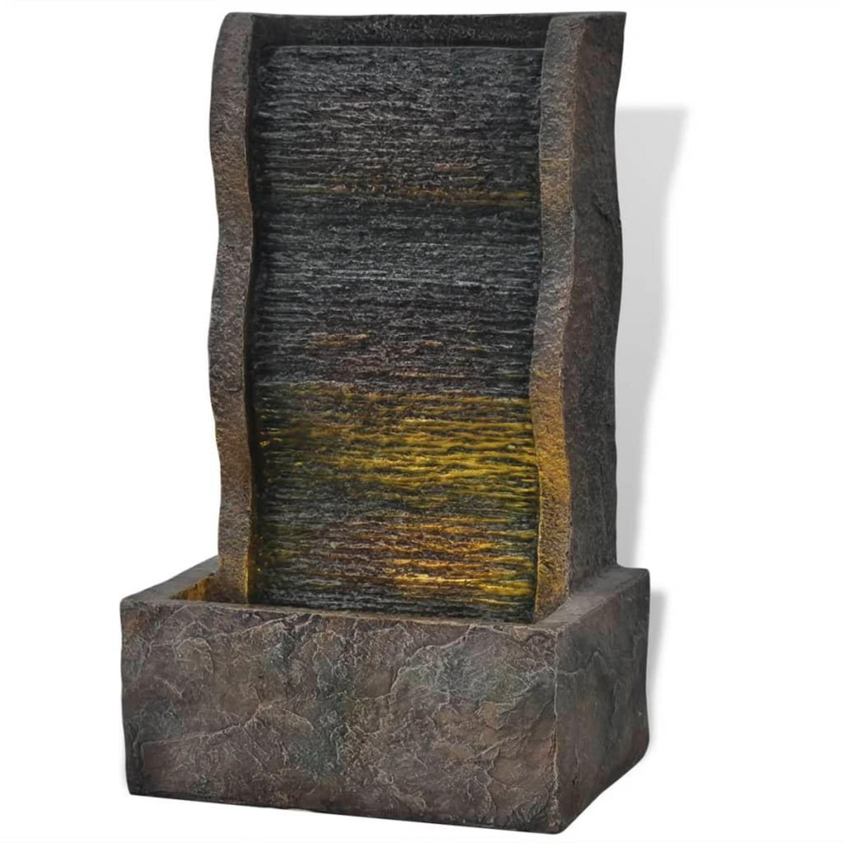 VIDAXL Fontaine d'interieur avec lampe LED Polyresine