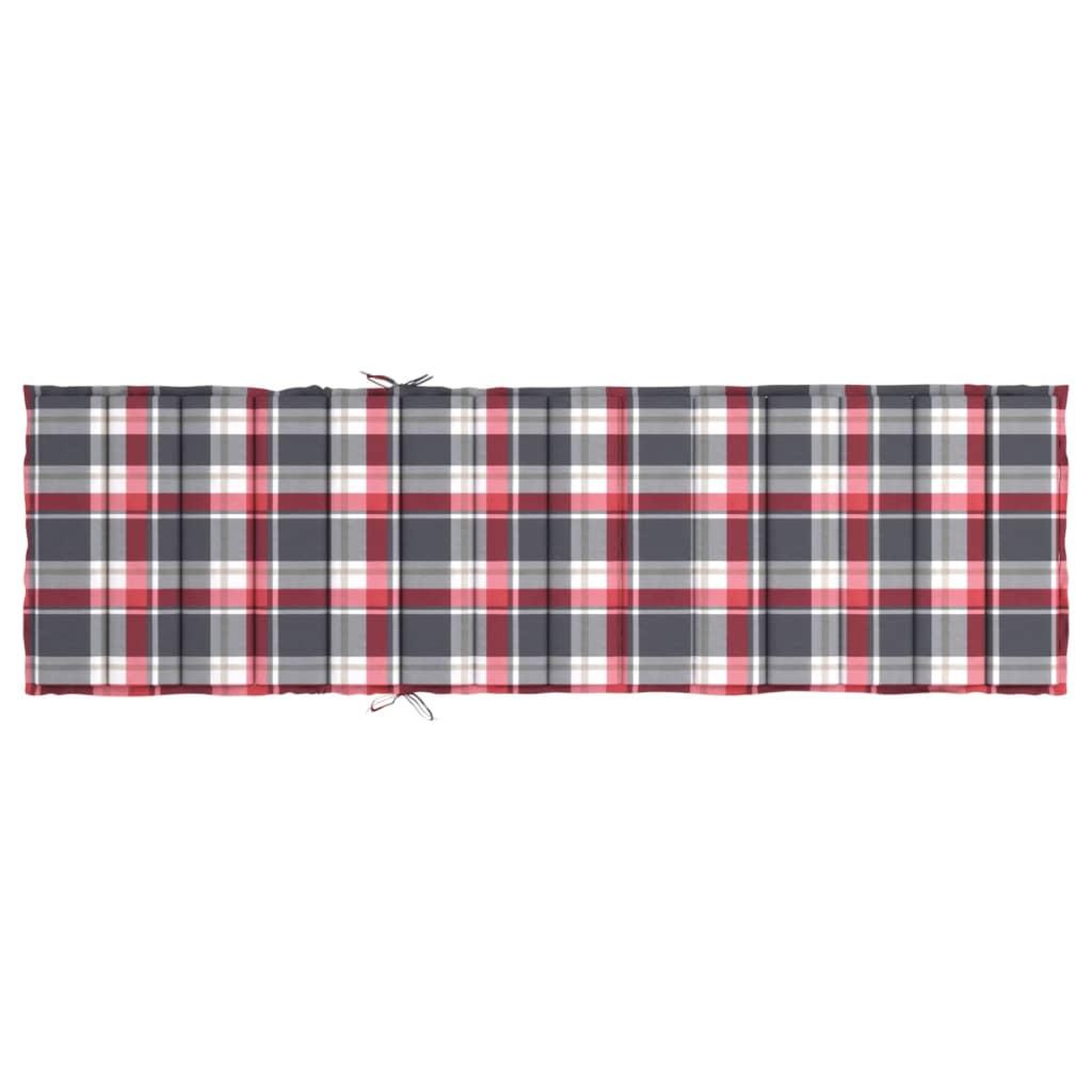Voir la diapositive 5 : VIDAXL Coussin de chaise longue a carreaux rouge 200x50x3 cm