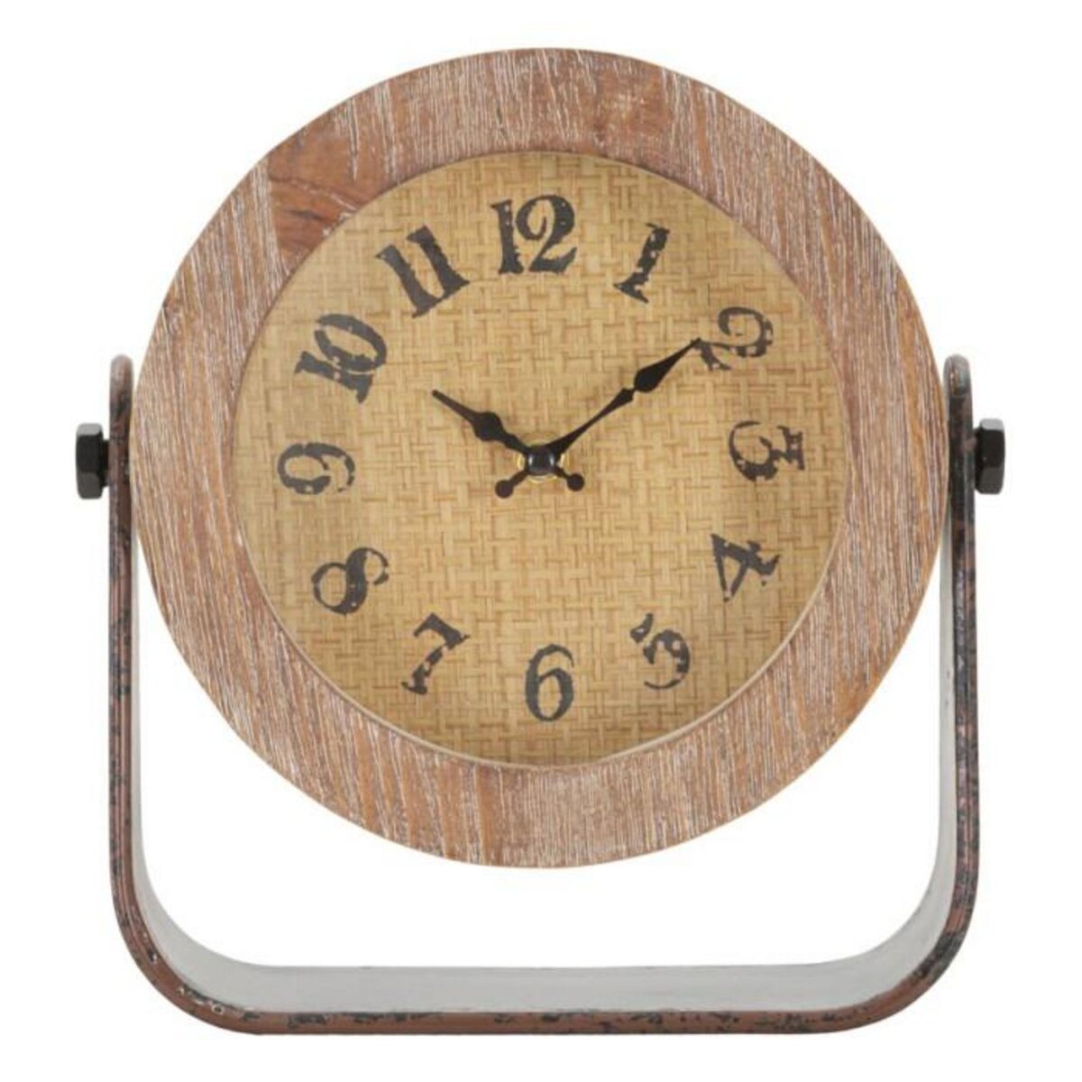 Paris Prix Horloge à Poser en Bois  Round  24cm Marron