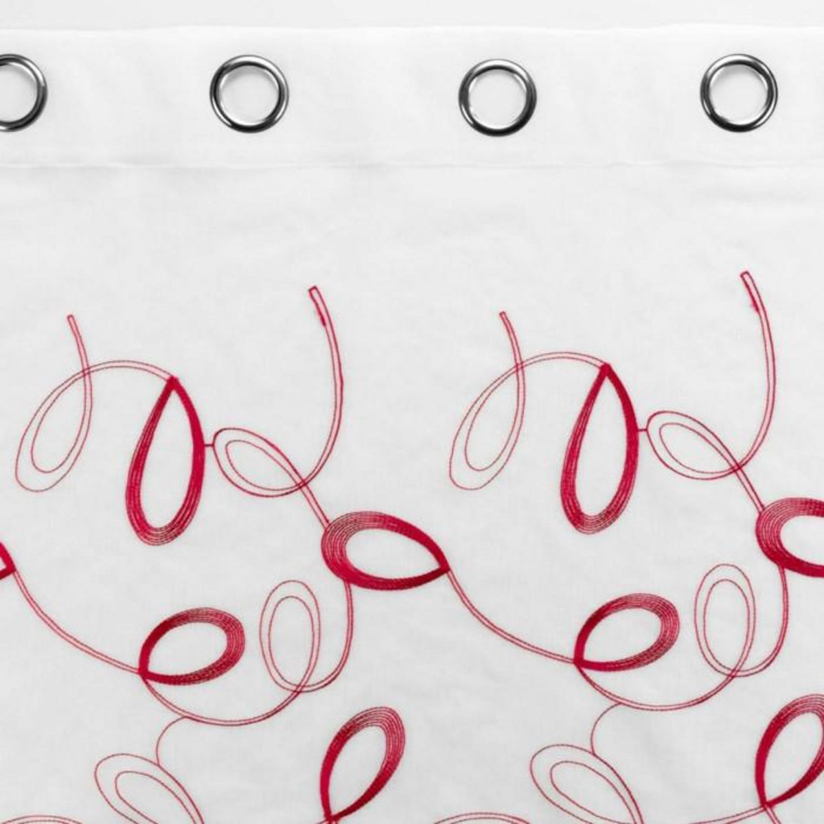 Paris Prix Rideau Voilage à Œillets  Hoops  140x240cm Rouge