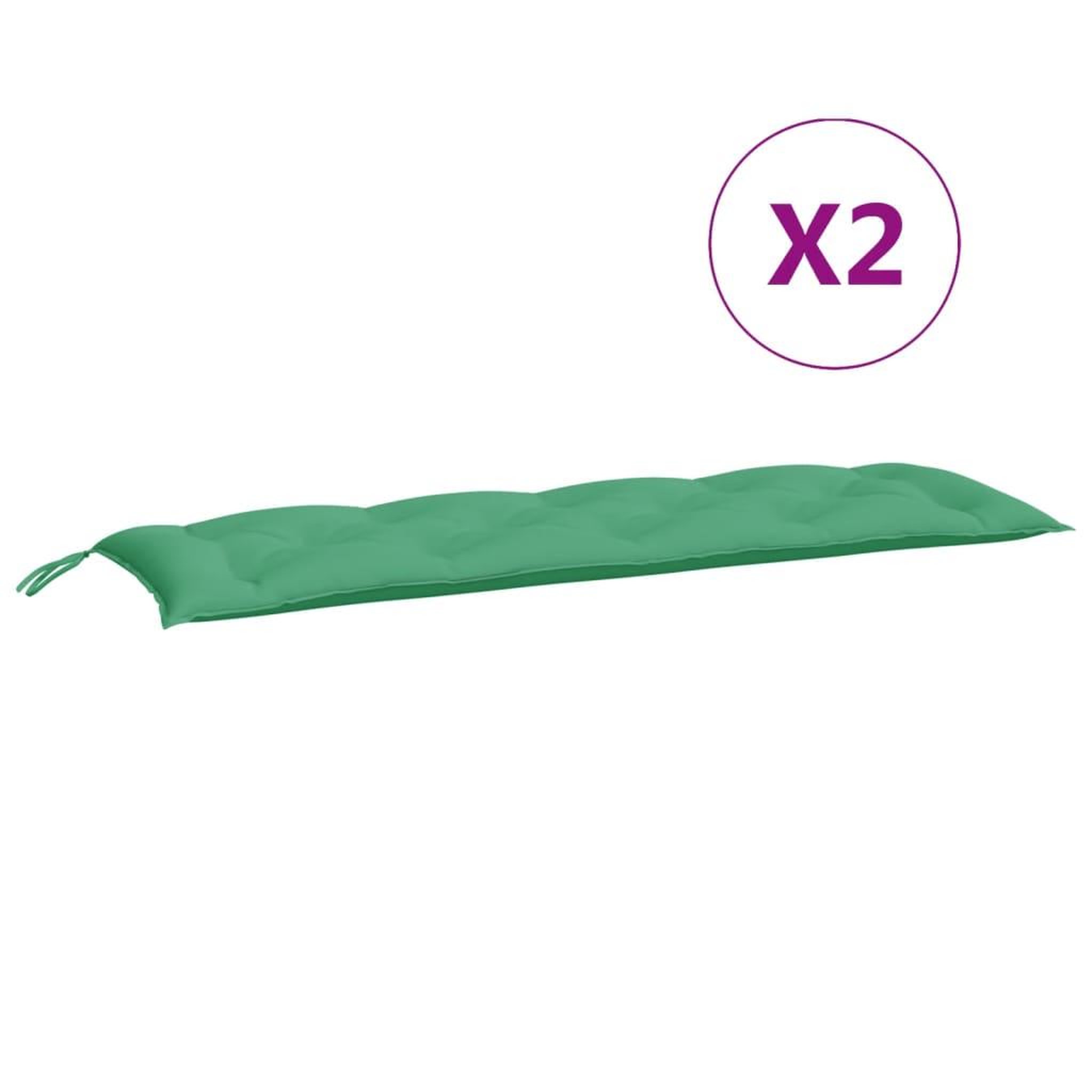 Voir la diapositive 5 : VIDAXL Coussins de banc jardin lot de 2 vert 150x50x7 cm tissu Oxford