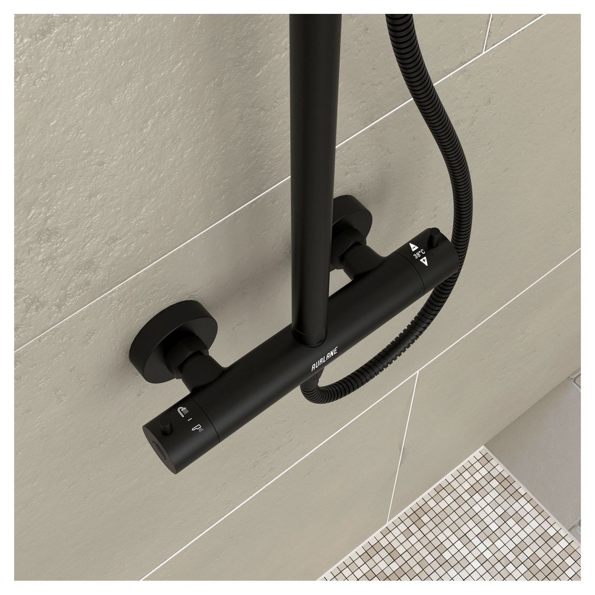 Aurlane Colonne de douche Thermostatique Arty Noir