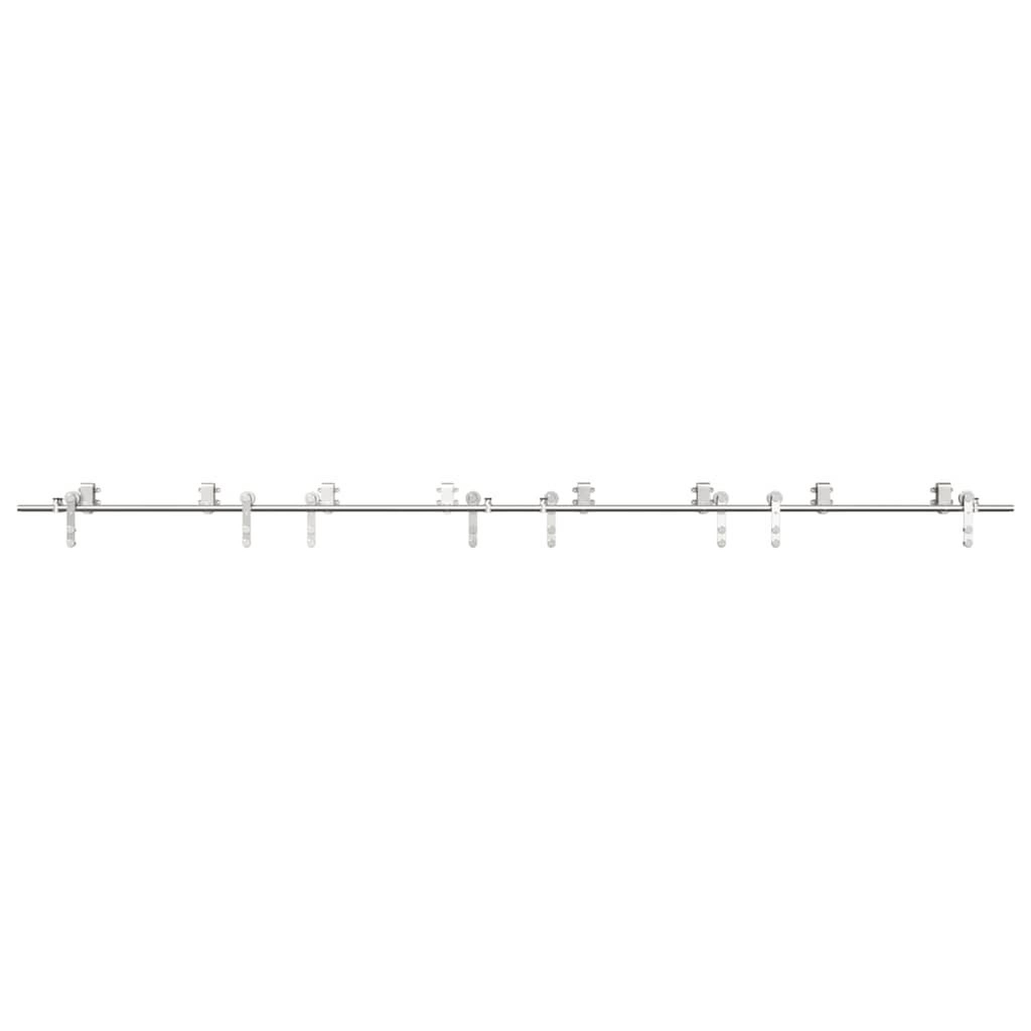 Voir la diapositive 5 : VIDAXL Kit fixation porte coulissante 366 cm Acier inoxydable Argente