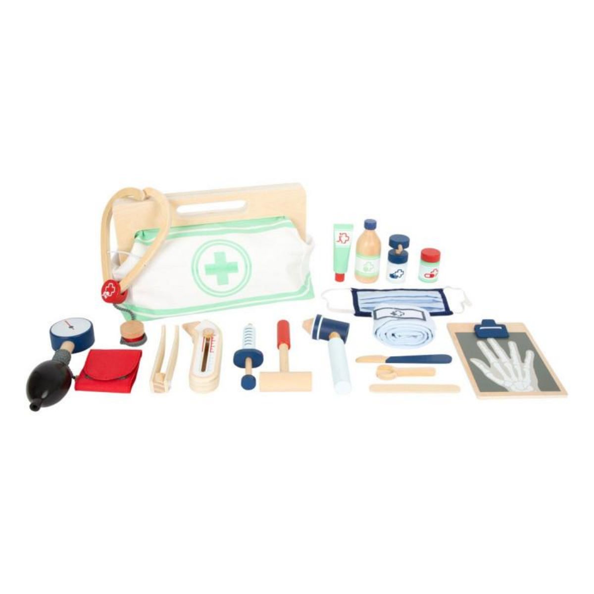 SMALL FOOT Small Foot - Doctor's Bag with Wooden Doctor Accessories, 18 pcs. 11916