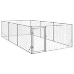 VIDAXL Chenil d'exterieur pour chiens porte 2x4x1 m acier galvanise