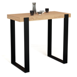 ID MARKET Table haute de bar PHOENIX bois et noir 113 cm