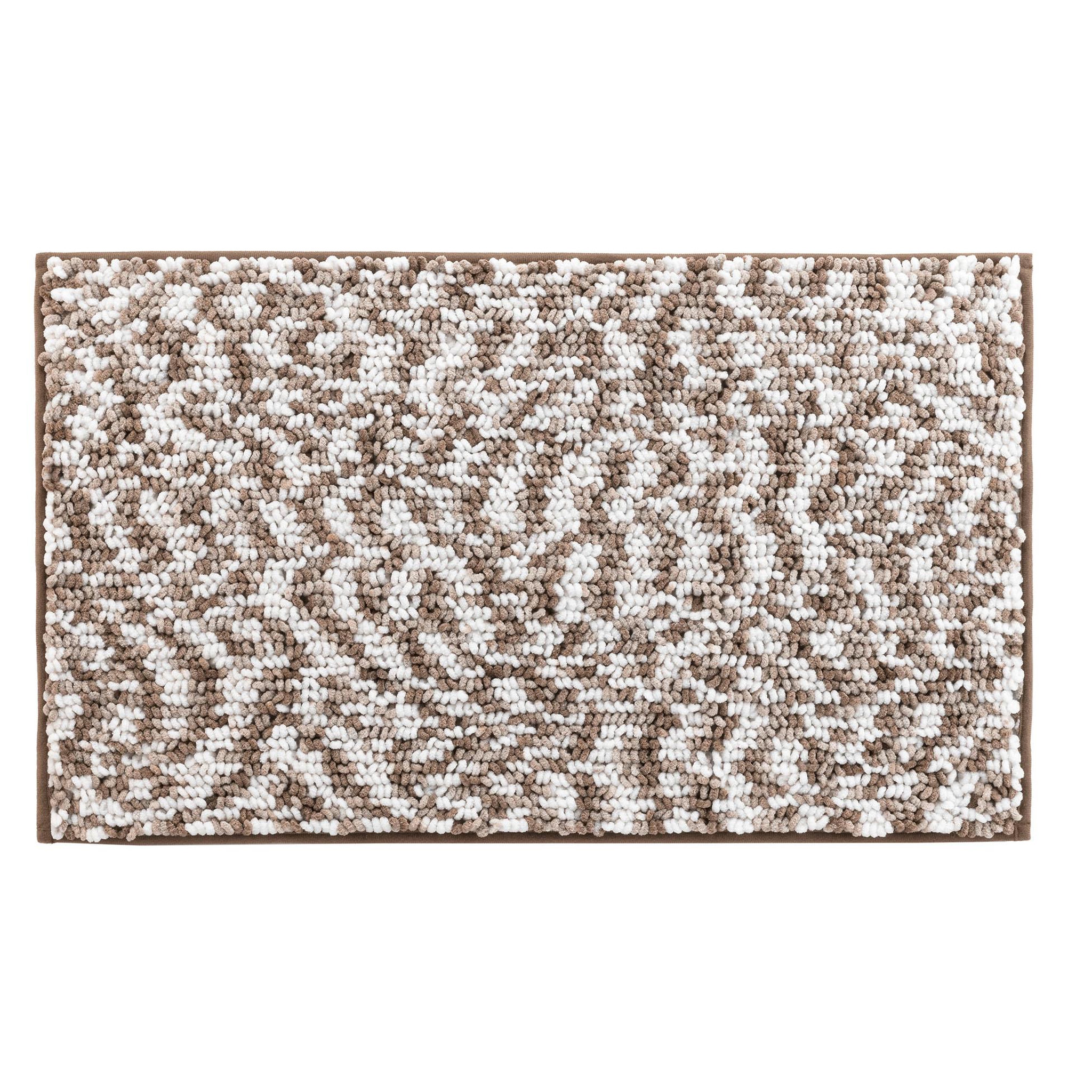 Eden Tapis de bain microfibre frizza. Coloris disponibles : Marron, Gris
