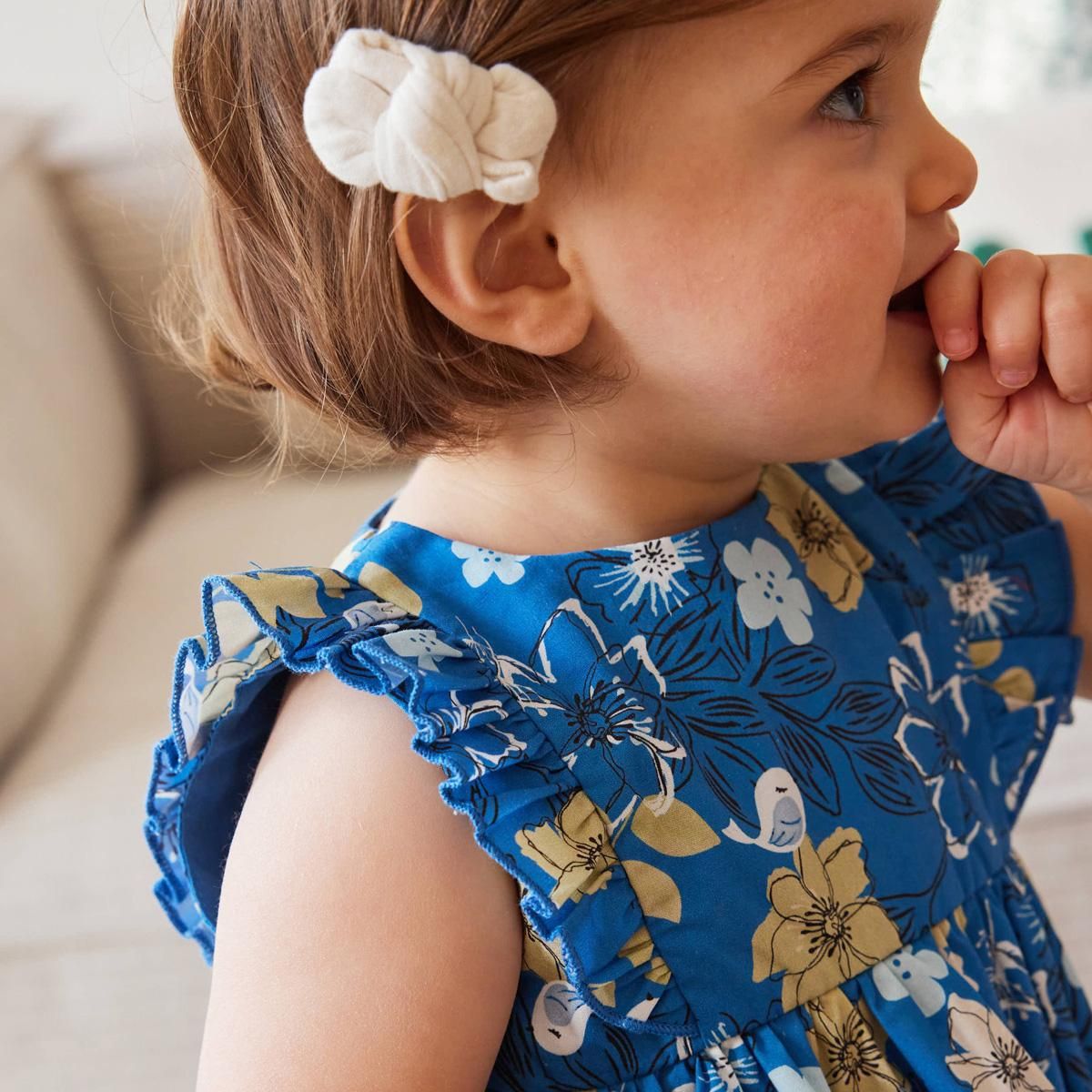 Petit Béguin Robe bébé en popeline Flora