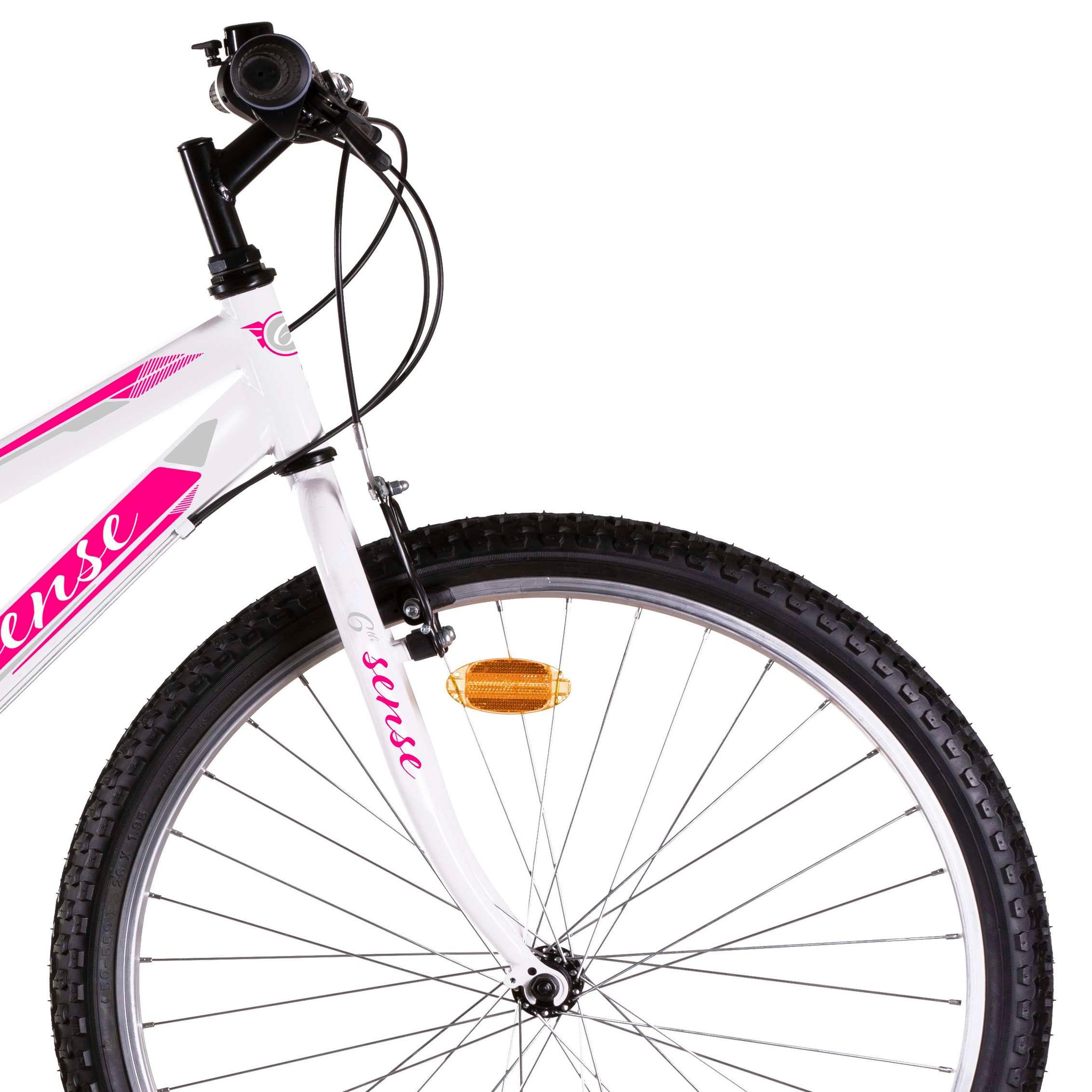 Voir la diapositive 3 : Vélo VTT 26'' Rigide Femme   6ème SENSE  avec cadre acier - 18 vitesses- Freins V-Brake et Jantes en aluminum