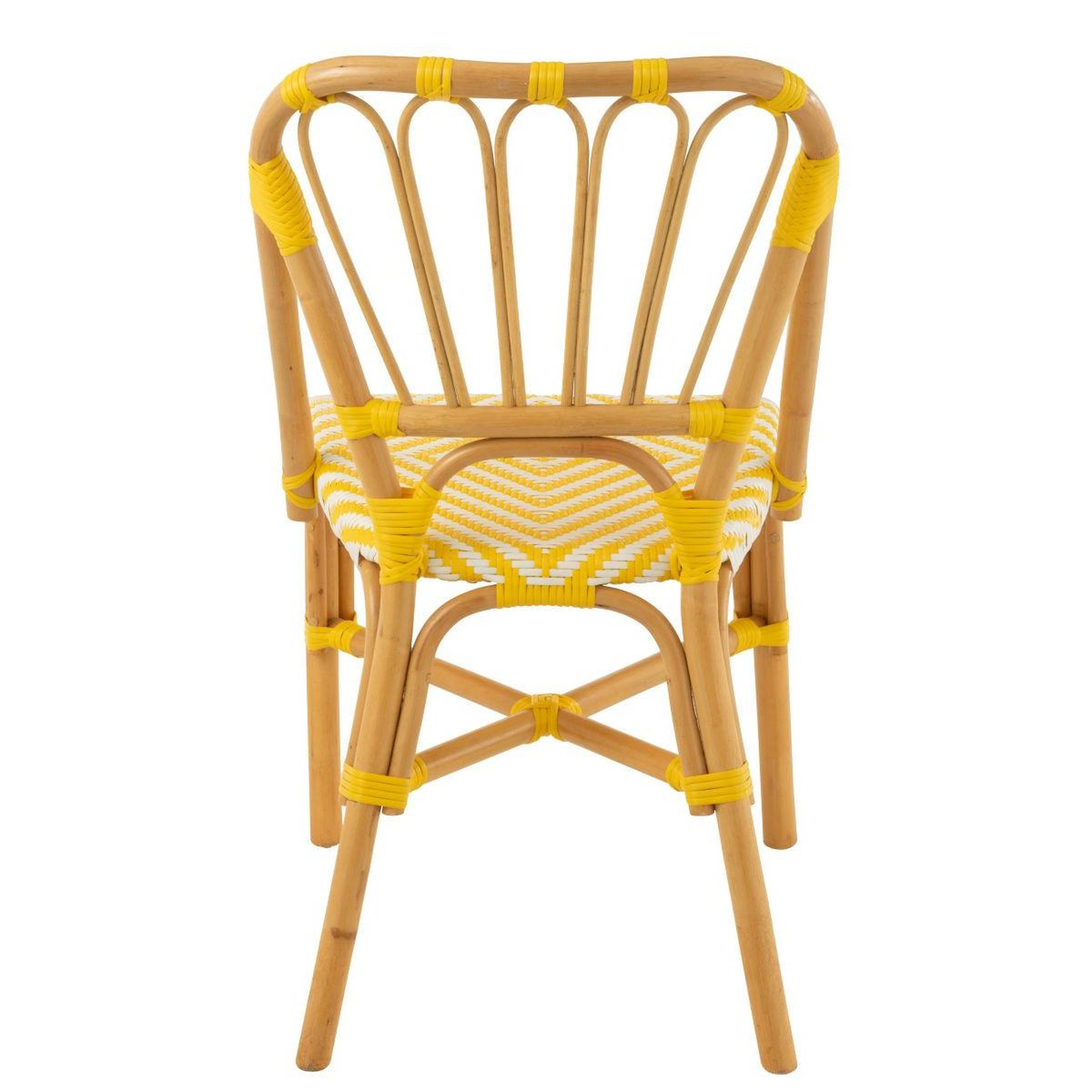 Voir la diapositive 4 : J-LINE Chaise en rotin  danial  85cm jaune