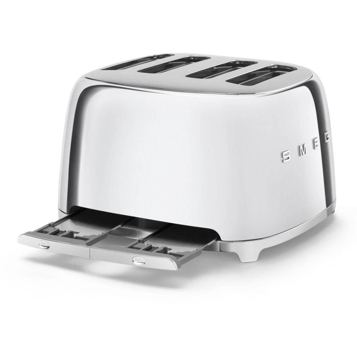 SMEG Grille-pain TSF03SSEU Toaster 4 tranches Chrome