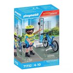 PLAYMOBIL 71732 Policier cycliste et borne de recharge électrique