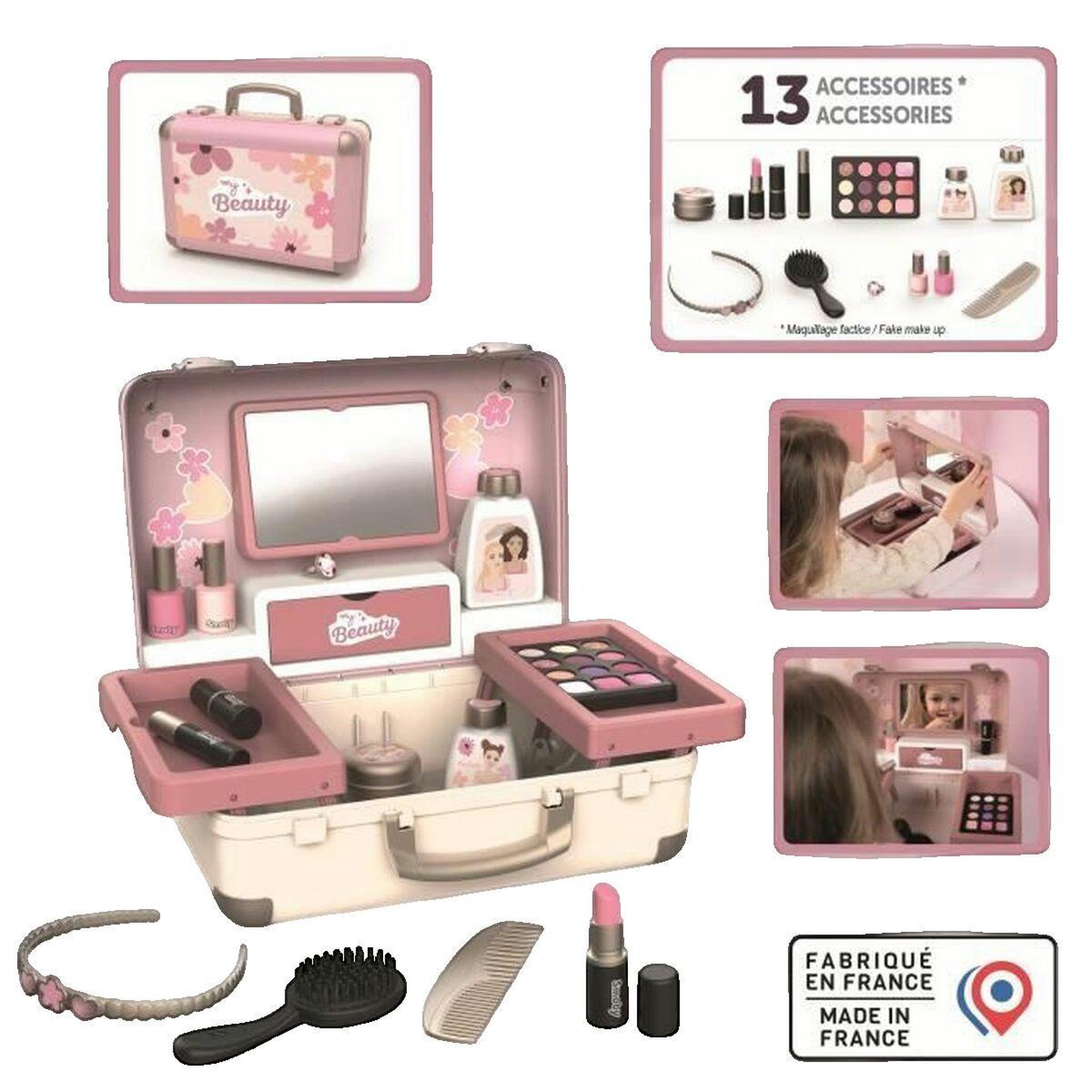 Voir la diapositive 2 : SMOBY Jeu de beauté Smoby Vanity My Beauty compact et nomade