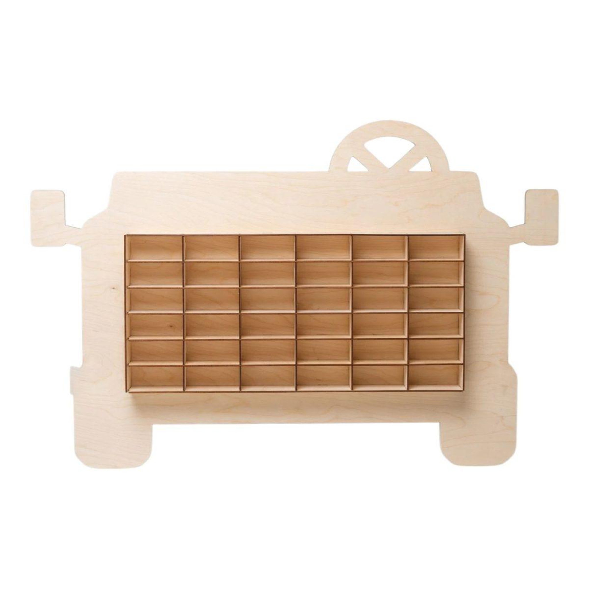 MONIO FOR KIDS Étagère à voitures en bois Safari, 36 emplacements
