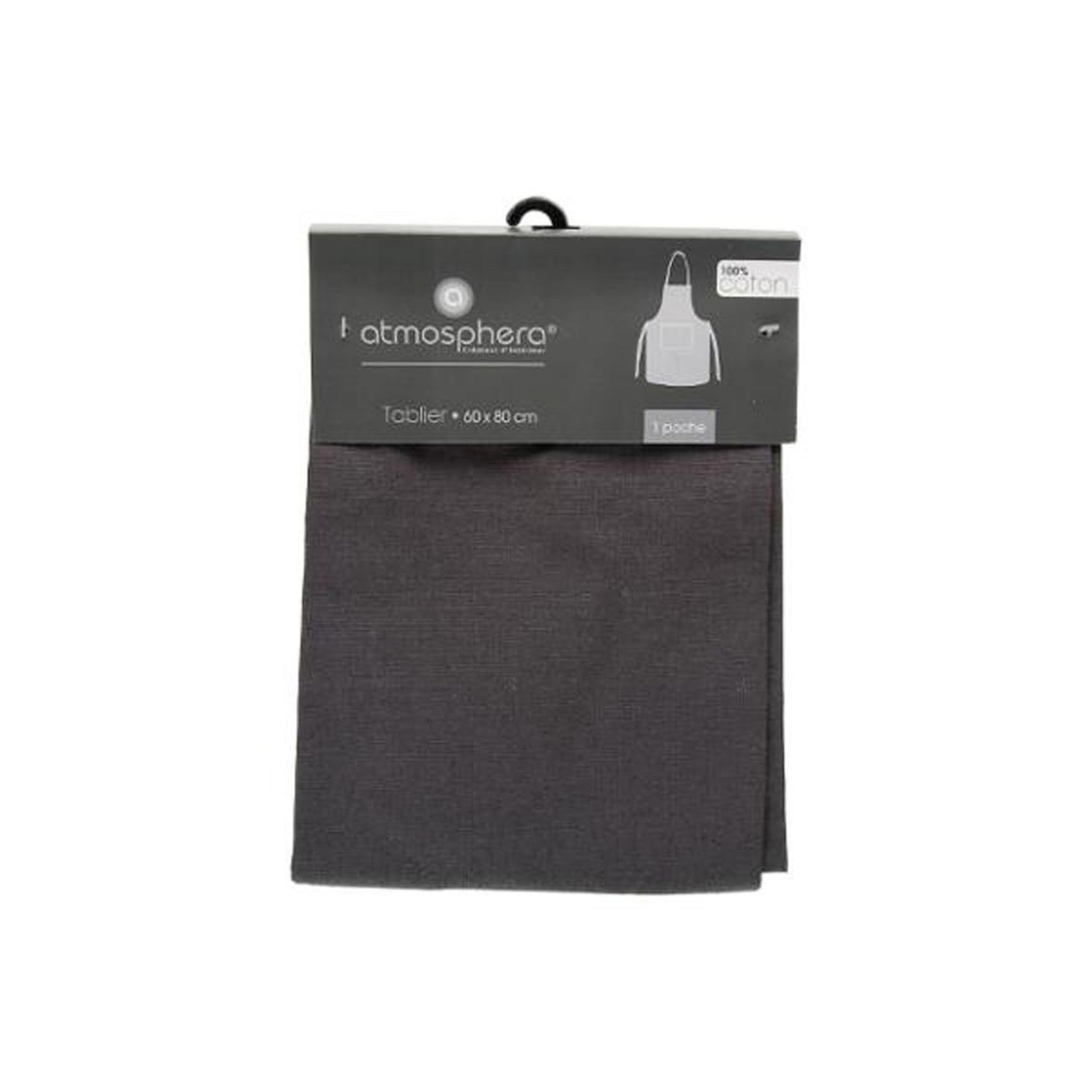 Voir la diapositive 4 : ATMOSPHERA Tablier de Cuisine  Coton  80cm Gris Foncé