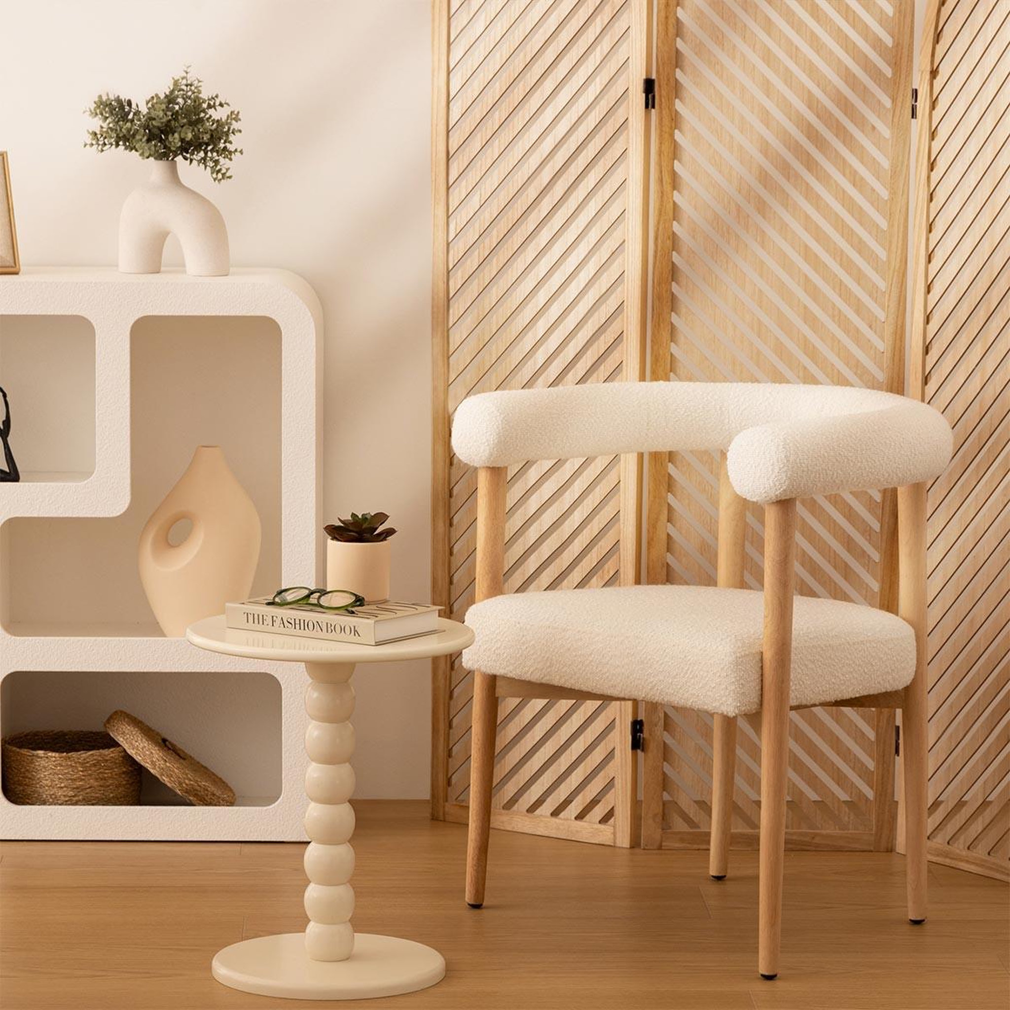 Voir la diapositive 4 : ATMOSPHERA Table d'appoint design  chamlo  46cm ivoire