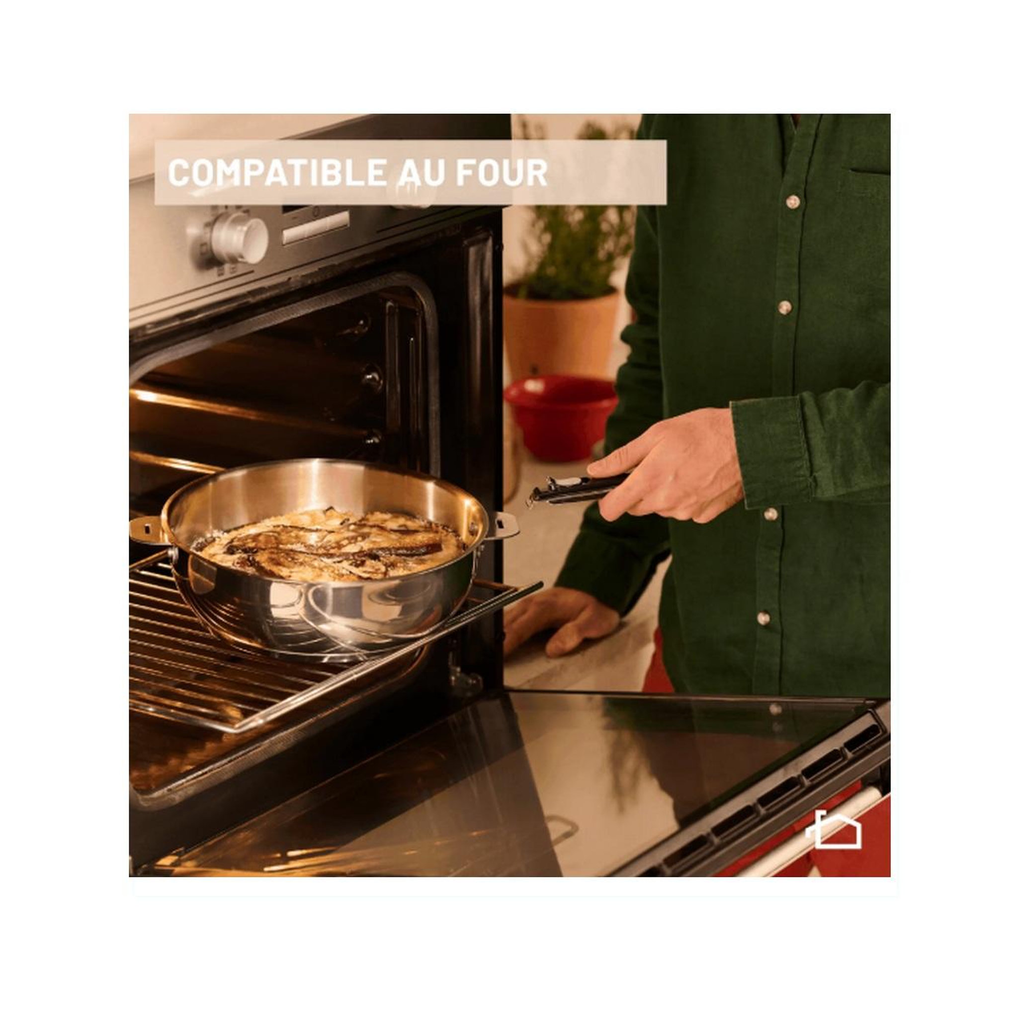 Voir la diapositive 4 : Lagostina Casserole inox 20cm sans poignée + couvercle verre - 012138031214