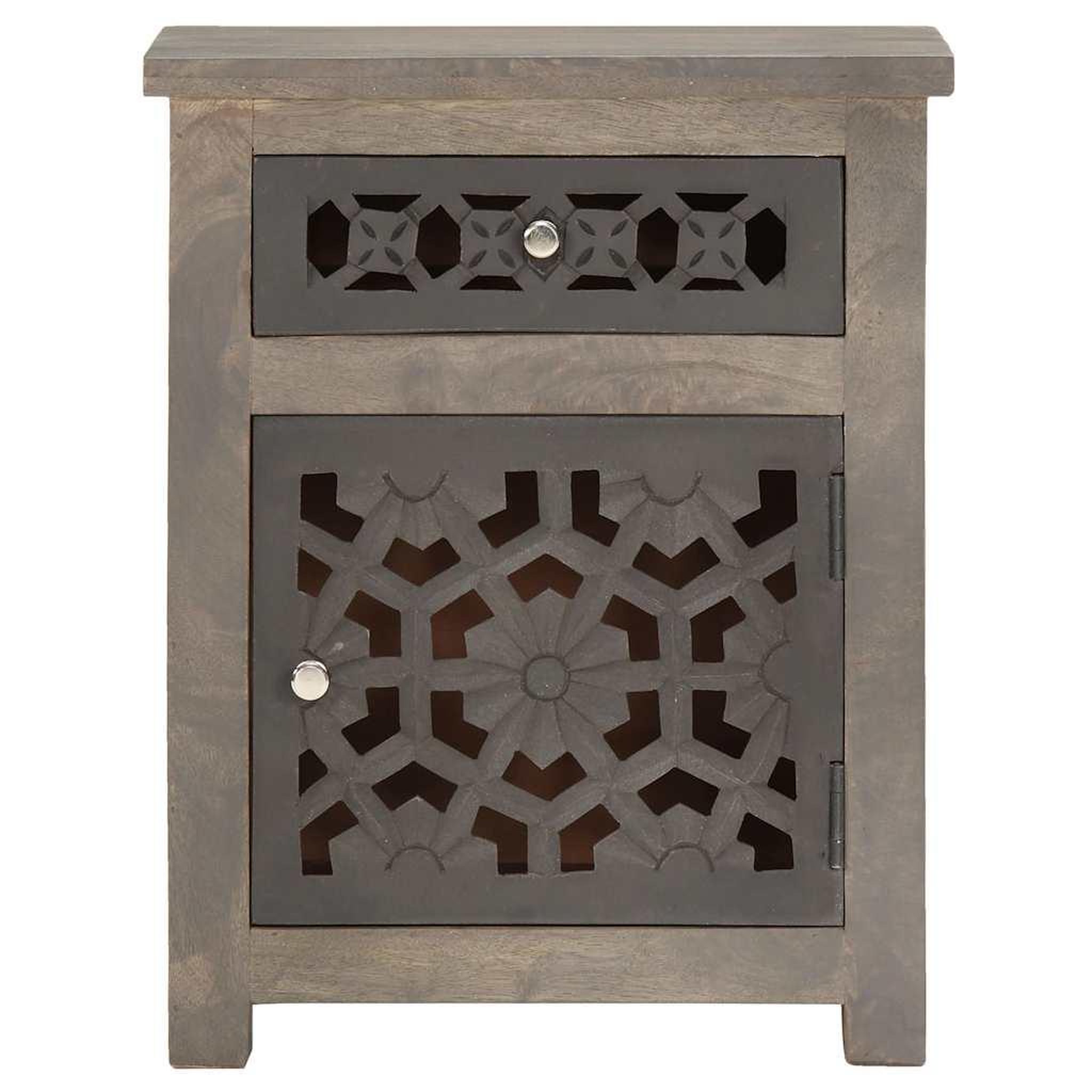 Voir la diapositive 2 : VIDAXL Table de chevet 40x30x50 cm bois de manguier massif