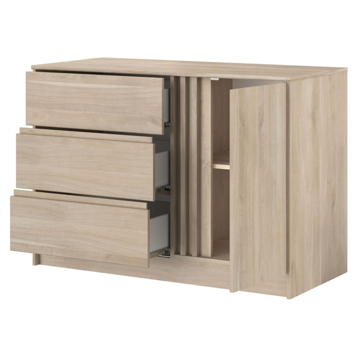 Commode 3 tiroirs 1 porte L109 cm PIA