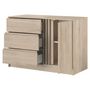 Voir la diapositive 3 : Commode 3 tiroirs 1 porte L109 cm PIA