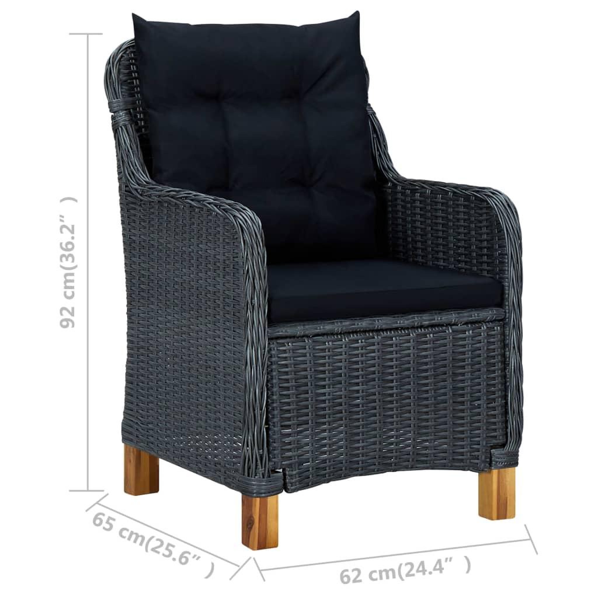 Voir la diapositive 6 : VIDAXL Mobilier a dîner 9 pcs avec coussins Resine tressee Gris fonce
