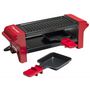 Voir la diapositive 2 : Bestron Appareil à raclette 2 personnes 350w + gril noir/rouge - agr102