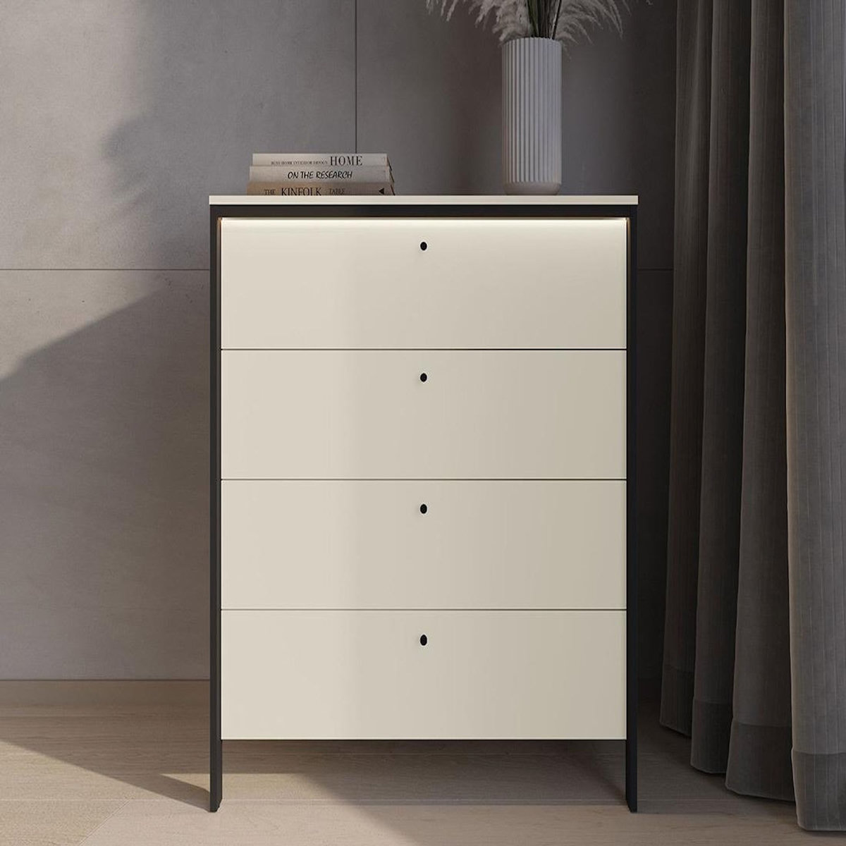 BEST MOBILIER Kimi - commode 4 tiroirs - led inclus